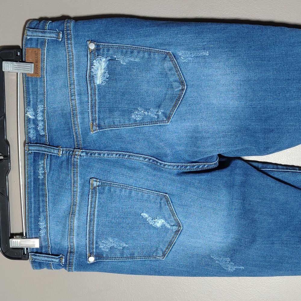Judy Blue Distressed Animal Print Skinny Fit Jeans Size 11/30 - Picture 8 of 11
